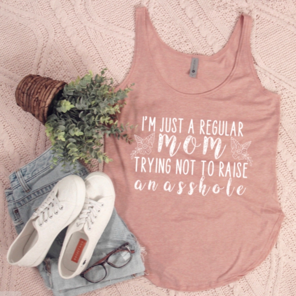 Boutique Dusty Pink Mom Life Tank Top